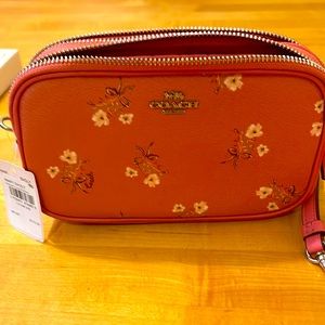 Coach coral floral wrist or shoulder bag